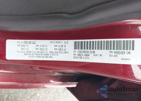 2016 Chrysler 200 Limited from USA, damaged, VIN 1C3CCCAB1GN116198